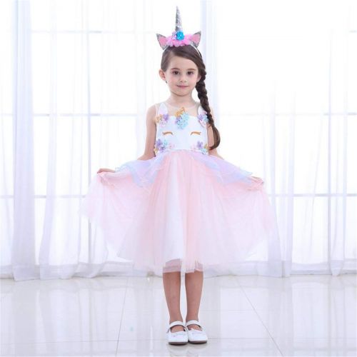  Hulaha Girls Unicorn Dress Pageant Flower Costume Kids Unicorn Fancy Dress Tutu Ball Gowns