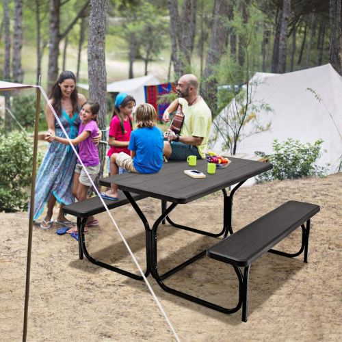  Hulaloveshop Outdoor Picnic Garden Party Table and Bench Set