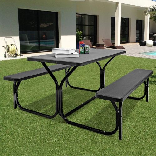  Hulaloveshop Outdoor Picnic Garden Party Table and Bench Set