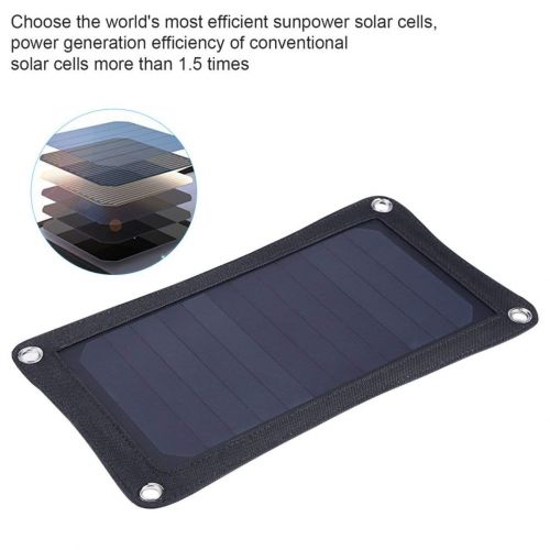  Huldaqueen 7W Portable USB Port Solar Panel Charger Ultra Thin Universal Light Weight High Efficiency for Smartphones Cameras MP3 MP4