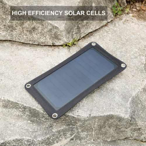  Huldaqueen 7W Portable USB Port Solar Panel Charger Ultra Thin Universal Light Weight High Efficiency for Smartphones Cameras MP3 MP4