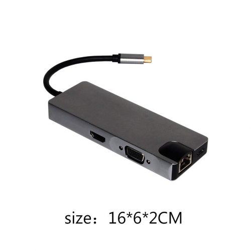  Huldaqueen 3 Hub Usbc Dock USB Type C to Hdmi USB 3.0 Cable Tf Sd Card 8 in 1 Adapter Splitter for MacBook Pro 2017 Dell Xps 13