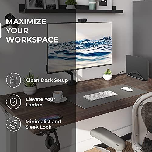  [아마존베스트]HumanCentric Vertical Laptop Stand for Desks (Matte Black) | Adjustable Holder to Dock Apple MacBook, MacBook Pro, and Other Laptops to Organize Work & Home Office