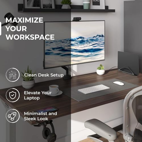  [아마존베스트]HumanCentric Vertical Laptop Stand for Desks (Matte Black) | Adjustable Holder to Dock Apple MacBook, MacBook Pro, and Other Laptops to Organize Work & Home Office