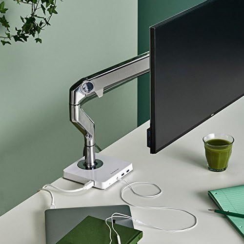  Humanscale HumanScale M8 Monitor Arm with MConnect USB 3.0 Dual-video Docking Station with Integrated Clamp Mount Silver