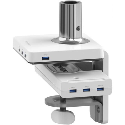  Humanscale HumanScale M8 MConnect Retrofit USB 3.0 Dual-video Docking Station Clamp Mount Silver