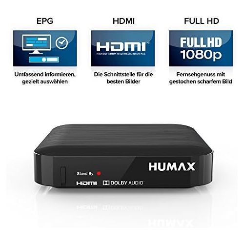  Humax Digital Humax Cable HD Nano Set with Cable Candy Beans / HDTV Cable Receiver Digital / DVB C Cable TV in Full HD (1080p) / with HDMI Connection / Digital Cable Reception / Black