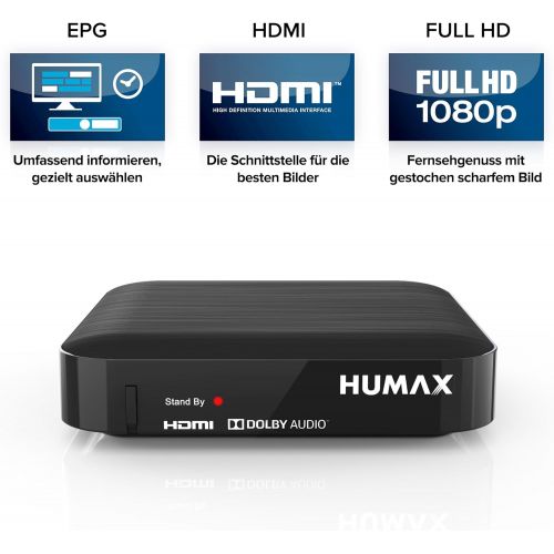  Humax Digital Humax Cable HD Nano Set with Cable Candy Beans / HDTV Cable Receiver Digital / DVB C Cable TV in Full HD (1080p) / with HDMI Connection / Digital Cable Reception / Black