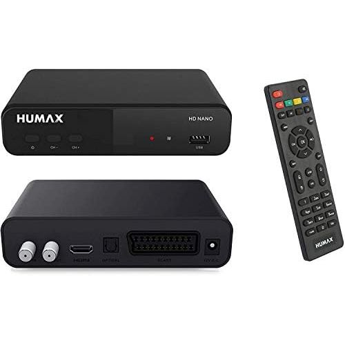  Humax Digital Humax HD Nano Digital HD Satellite Receiver 1080P Digital HDTV Satellite Receiver with 12V Power Supply Camping Astra Pre Installed HDMI, SCART, DVB S/S2 (Includes Conecto HDMI