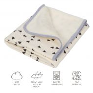 Humble Bebe Luxury Plush Single-Layer Baby Blanket. 30”x35” Unisex Grey Trim. Best Baby Shower Gift for Newborns, Infants, Toddlers