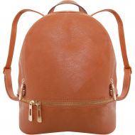 Humble Chic NY Humble Chic Vegan Leather Backpack Purse Small Fashion Travel School Bag Bookbag, Saddle Brown, Camel, Tan, Cognac, Walnut