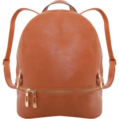  Humble Chic NY Humble Chic Vegan Leather Backpack Purse Small Fashion Travel School Bag Bookbag, Saddle Brown, Camel, Tan, Cognac, Walnut