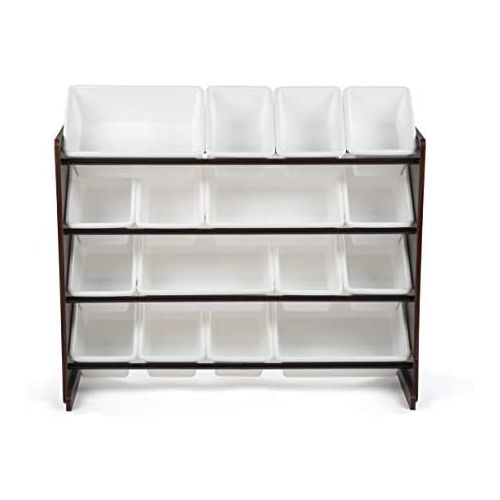 튜터 [아마존베스트]Tot Tutors WO142 Extra-Large, Supersized Toy Storage Organizer White Bins, Espresso Collection