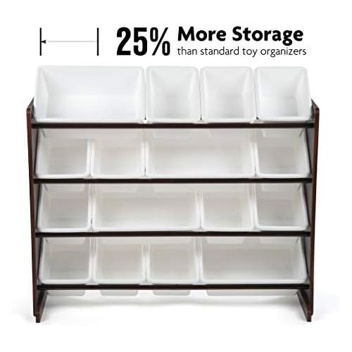 튜터 [아마존베스트]Tot Tutors WO142 Extra-Large, Supersized Toy Storage Organizer White Bins, Espresso Collection