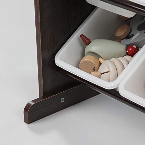 튜터 [아마존베스트]Tot Tutors WO142 Extra-Large, Supersized Toy Storage Organizer White Bins, Espresso Collection