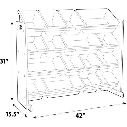 튜터 [아마존베스트]Tot Tutors WO142 Extra-Large, Supersized Toy Storage Organizer White Bins, Espresso Collection