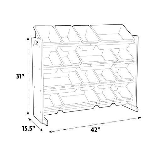 튜터 [아마존베스트]Tot Tutors WO420 Discover Collection Supersized Wood Toy Storage Organizer, Toddler, Espresso/Primary