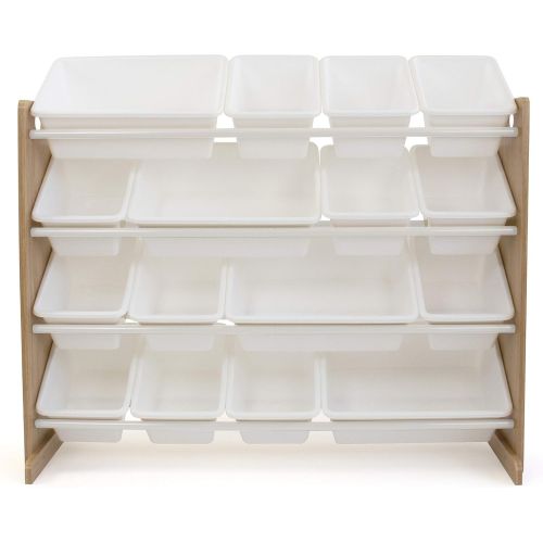 튜터 Tot Tutors WO166 Super-Sized Toy Storage Organizer w/ 16 Bin, Universal, Natural/White