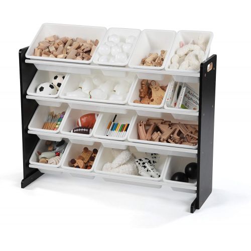  [아마존베스트]Humble Crew Extra-Large Toy Organizer, 16 Storage Bins, Espresso/White