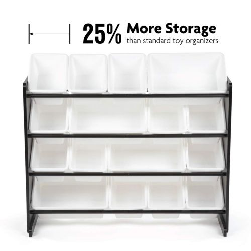  Humble Crew WO128 Extra-Large Supersized Storage Organizer, Black with White Bins