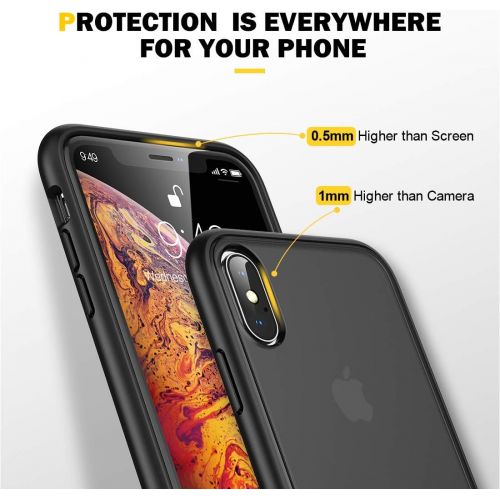  [아마존베스트]Humixx Shockproof Series iPhone Xs Case/iPhone X Case, [Military Grade Drop Tested] [Upgrading Materials] Translucent Matte Case with Soft Edges, Shockproof and Anti-Drop Protectio