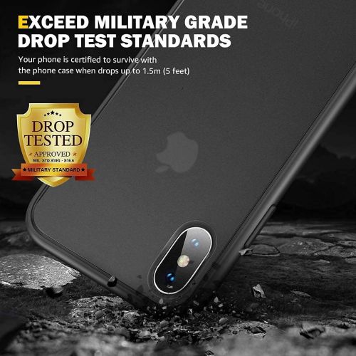  [아마존베스트]Humixx Shockproof Series iPhone Xs Case/iPhone X Case, [Military Grade Drop Tested] [Upgrading Materials] Translucent Matte Case with Soft Edges, Shockproof and Anti-Drop Protectio