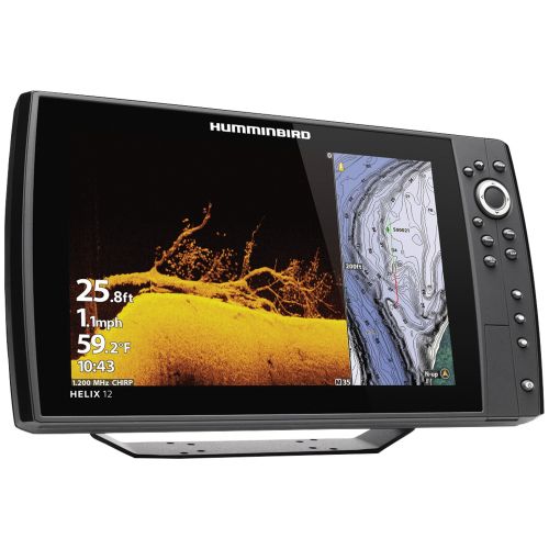  Humminbird 410920-1 HELIX 12 CHIRP Sonar G3N Dual Spectrum Combo Fishfinder/GPS/Chartplotter with MEGA Down & Side Imaging + & 12.1 Display