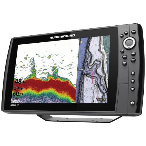  Humminbird 410920-1 HELIX 12 CHIRP Sonar G3N Dual Spectrum Combo Fishfinder/GPS/Chartplotter with MEGA Down & Side Imaging + & 12.1 Display