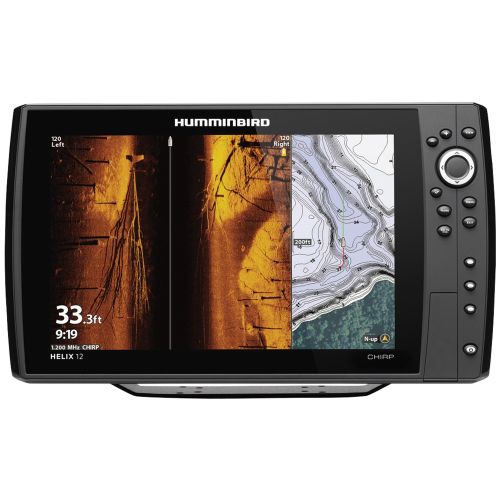  Humminbird 410920-1 HELIX 12 CHIRP Sonar G3N Dual Spectrum Combo Fishfinder/GPS/Chartplotter with MEGA Down & Side Imaging + & 12.1 Display