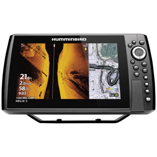  Humminbird 410860-1 HELIX 9 CHIRP Sonar G3N Dual Spectrum Combo Fishfinder/GPS/Chartplotter with MEGA Down & Side Imaging + & 9 Display