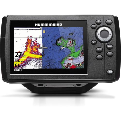  Humminbird 410230-1 HELIX 5 CHIRP SI GPS G2 Fish Finder, Black