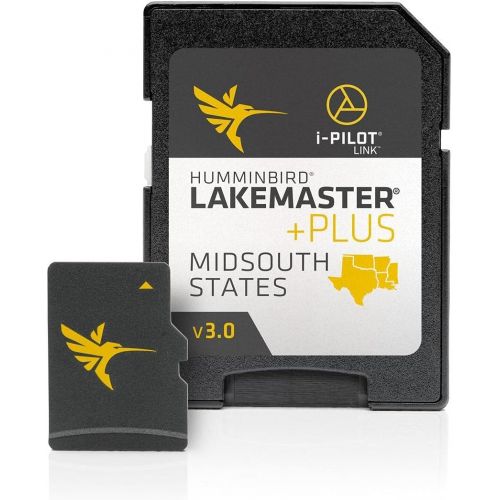  Humminbird 600009-8 LakeMaster Midsouth States Plus V3 Digital GPS Maps Micro Card , Black