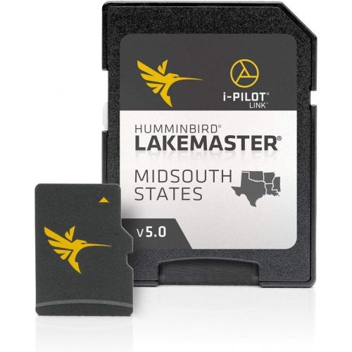  Humminbird LakeMaster Mid-South States Edition Digital GPS Lake Maps, Micro SD Card, Version 5, Black