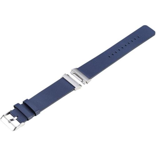  Hunpta@ Mode Sport Leder Armband mit Metallverbindern Compatible fuer Fitbit Ionic (120 + 75 mm) (Blau)