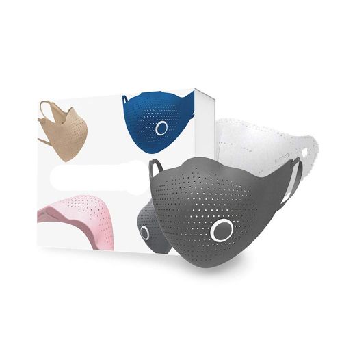  HuntGold2 1 pcs Unisex Adults Dust-Proof PM2.5 Air Mask for Sports Riding, Running, Easy Breathing Special Mist Mask Night Sky Blue/4 Filtration Core + Receiving Bag-Grey