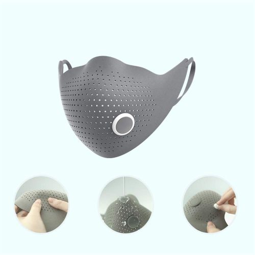  HuntGold2 1 pcs Unisex Adults Dust-Proof PM2.5 Air Mask for Sports Riding, Running, Easy Breathing Special Mist Mask Night Sky Blue/4 Filtration Core + Receiving Bag-Grey