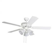 Harbor Breeze Barnstaple Bay 52-in White Downrod Mount Indoor Ceiling Fan with Light Kit