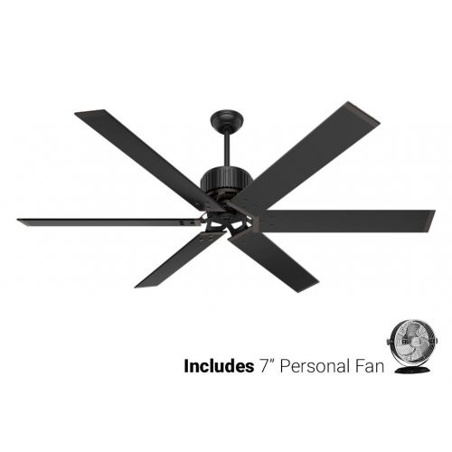  Hunter Outdoor Ceiling Fan Black 59136 HFC-72 72 with Wall Control, Matte Black (Desk Fan Included)