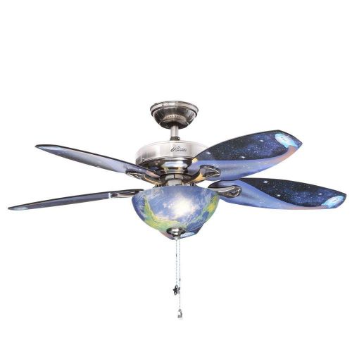  Hunter Space Discovery 48 in. Brushed Nickel Ceiling Fan with Earth Light & Moon Blades