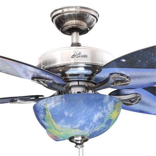  Hunter Space Discovery 48 in. Brushed Nickel Ceiling Fan with Earth Light & Moon Blades