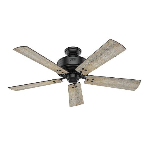  Hunter 55078 Cedar Key 52 Outdoor Ceiling Fan with LED Light & Remote, Matte Black