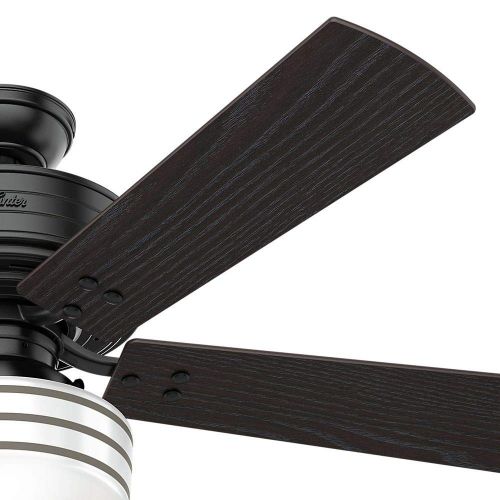  Hunter 55078 Cedar Key 52 Outdoor Ceiling Fan with LED Light & Remote, Matte Black