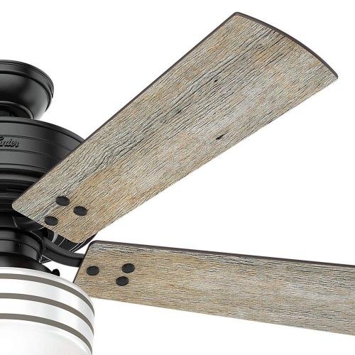  Hunter 55078 Cedar Key 52 Outdoor Ceiling Fan with LED Light & Remote, Matte Black