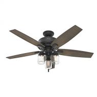 Hunter Lincoln Edison Style LED 52-in Natural Iron Indoor Downrod Or Close Mount Ceiling Fan with Light Kit