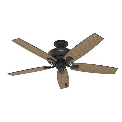  Hunter Lincoln Edison Style LED 52-in Natural Iron Indoor Downrod Or Close Mount Ceiling Fan with Light Kit