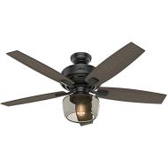 Hunter Ceiling Fan Black 54187 Bennett 52 with Light and Remote, Matte Black (Desk Fan Included)