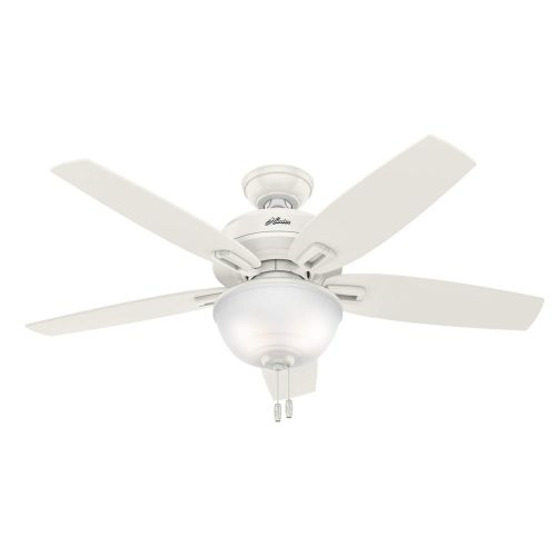  Hunter Wetherby Cove 48-in Fresh White IndoorOutdoor Downrod Or Close Mount Ceiling Fan with Light Kit