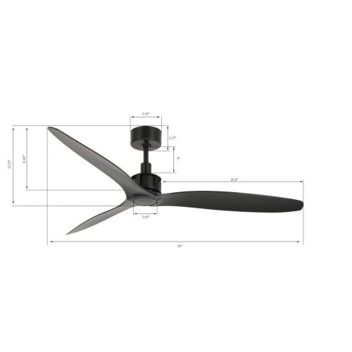  Lucci Air Viceroy Ceiling Fan with Remote and Wall Mount, 52, Matte Black