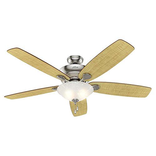  Hunter Regalia 60-in Brushed Nickel Indoor Downrod Or Close Mount Ceiling Fan with Light Kit