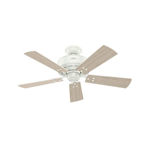  Hunter 54148 Cedar Key 44 Outdoor Ceiling Fan with LED Light & Remote, Fresh White